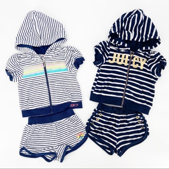 {2} Juicy Couture Girls 2 Pieces Hoody Shorts Sets Size 24 months - Picture 1 of 9
